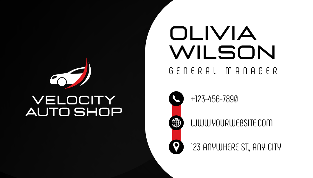 Auto repair business card idea.