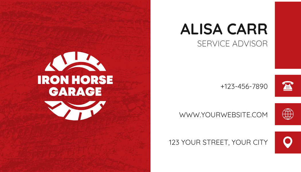 Tire shop business card idea.