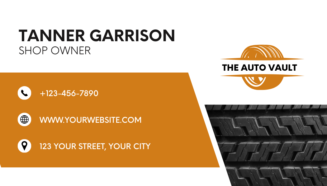 Tire shop business card template.