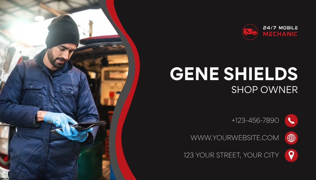 Mobile mechanic business card template.